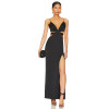 Woman's High quality Backless Camisole Sleeveless V neck Cut out Woman's Long Dress