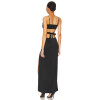 Woman's High quality Backless Camisole Sleeveless V neck Cut out Woman's Long Dress