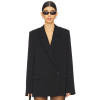 2025 Hot Sale Cool Stylish Oversized Style Black Double Breasted long blazer