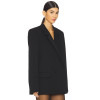 2025 Hot Sale Cool Stylish Oversized Style Black Double Breasted long blazer