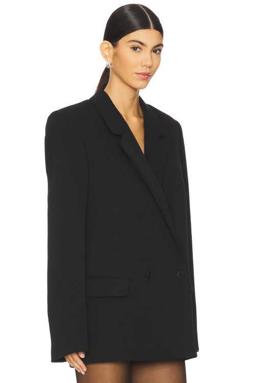 2025 Hot Sale Cool Stylish Oversized Style Black Double Breasted long blazer