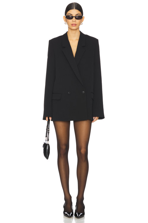 2025 Hot Sale Cool Stylish Oversized Style Black Double Breasted long blazer