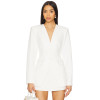 Slim Fitting Figure Enhancing White Single Breasted Fake Pockets V Neck Blazer