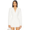 Slim Fitting Figure Enhancing White Single Breasted Fake Pockets V Neck Blazer