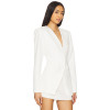 Slim Fitting Figure Enhancing White Single Breasted Fake Pockets V Neck Blazer