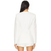 Slim Fitting Figure Enhancing White Single Breasted Fake Pockets V Neck Blazer