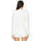 Slim Fitting Figure Enhancing White Single Breasted Fake Pockets V Neck Blazer