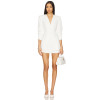 Slim Fitting Figure Enhancing White Single Breasted Fake Pockets V Neck Blazer