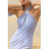 2025 New Design High Quality Halter neckline Bodycon Sleeveless Backless Cut out Woman's Long Dress