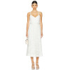 2025 Summer Elegant V neck Lace Removable Belt Slim Fit Midi Camisole Women Dress