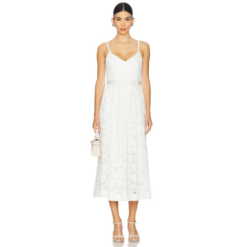 2025 Summer Elegant V neck Lace Removable Belt Slim Fit Midi Camisole Women Dress