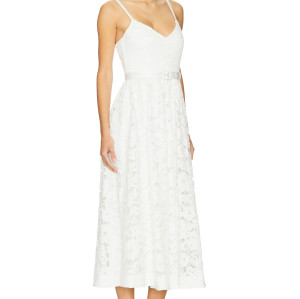 2025 Summer Elegant V neck Lace Removable Belt Slim Fit Midi Camisole Women Dress