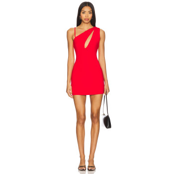 Fashionable Sexy Skin Baring One Shoulder Cut outCamisole Red Bodycon Woman's Mini Dress