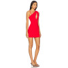 Fashionable Sexy Skin Baring One Shoulder Camisole Red Bodycon Mini Dress