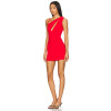 Fashionable Sexy Skin Baring One Shoulder Camisole Red Bodycon Mini Dress