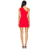 Fashionable Sexy Skin Baring One Shoulder Camisole Red Bodycon Mini Dress