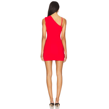 Fashionable Sexy Skin Baring One Shoulder Cut outCamisole Red Bodycon Woman's Mini Dress