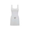Exqiusite High quality Square neckline Camisole Sleeveless Belt trim Woman's Mini Dress