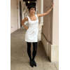 Exqiusite High quality Square neckline Camisole Sleeveless Belt trim Woman's Mini Dress