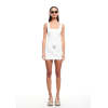 Exqiusite High quality Square neckline Camisole Sleeveless Belt trim Woman's Mini Dress