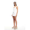 Exqiusite High quality Square neckline Camisole Sleeveless Belt trim Woman's Mini Dress
