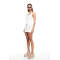 Exqiusite High quality Square neckline Camisole Sleeveless Belt trim Woman's Mini Dress