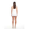 Exqiusite High quality Square neckline Camisole Sleeveless Belt trim Woman's Mini Dress