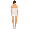 Sweet Ruffled Edges Tie Up Details White Floral Embroidery Sheer Mesh Fabric Lace Accents Mini Dress