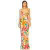 Elegant Fashion Camisole Sleeveless Cut Out Open Back Floral Print Casual Dress