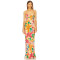 Elegant Fashion Camisole Sleeveless Cut Out Open Back Floral Print Casual Dress