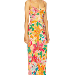 Elegant Fashion Camisole Sleeveless Cut Out Open Back Floral Print Casual Dress