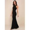 Elegant Sexy Sleeveless Open Back Slim Cut Out Hip Wrap Solid Color Evening Dress