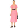 Woman's Freedom High quality Lightweight Belt trims V neck Casual Sunny Ladies Midi Dress