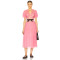 Woman's Freedom Hot sale High quality Lightweight Belt trims V neck Casual Sunny Ladies Midi Dress