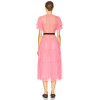 Woman's Freedom High quality Lightweight Belt trims V neck Casual Sunny Ladies Midi Dress