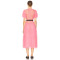 Woman's Freedom Hot sale High quality Lightweight Belt trims V neck Casual Sunny Ladies Midi Dress