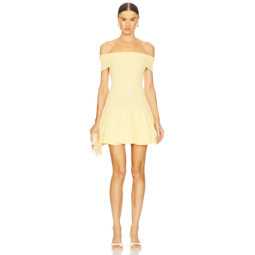 2025 High Quality Camisole Mini Dress Customized Logo Off shoulder Woman's Dress