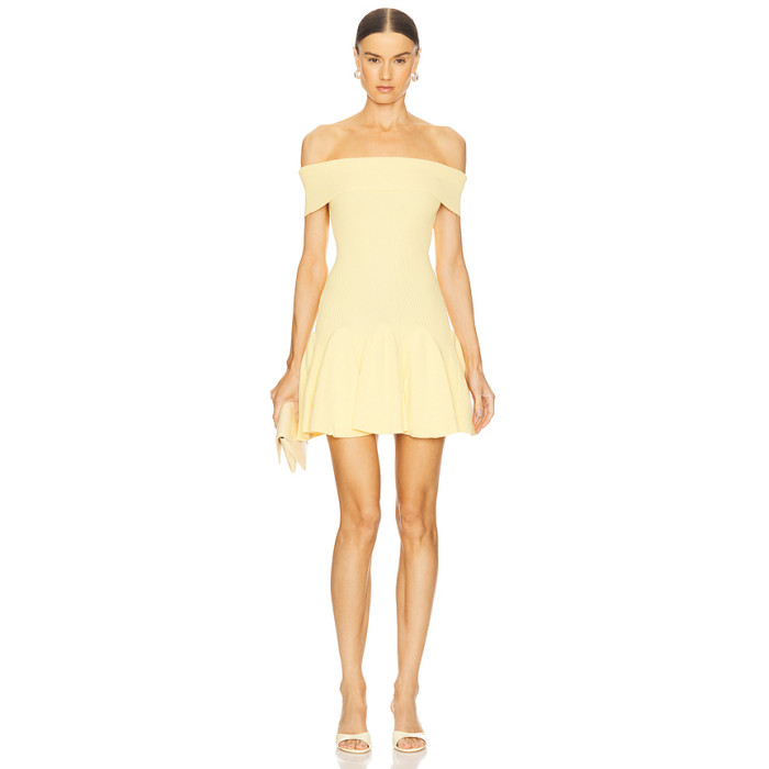 2025 High Quality Camisole Mini Dress Customized Logo Off shoulder Woman's Dress