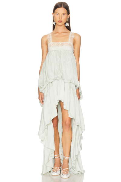 New Design High Quality Camisole High low Dress Customized Logo Lace trims Woman's Dress