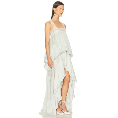 New Design High Quality Camisole High low Dress Customized Logo Lace trims Woman's Dress