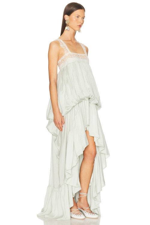 New Design High Quality Camisole High low Dress Customized Logo Lace trims Woman's Dress