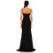 Sexy Strapless Black Boned Bodice Non Stick Silicone Grip Trim Floor Length Gown