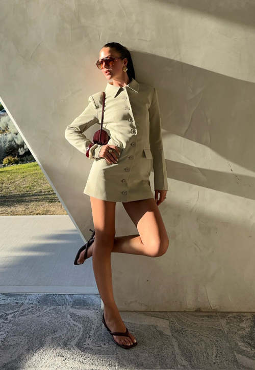Hot Sale High quality Custom Logo Long Sleeve Formal Blazer style Casual Woman's Mini Dress