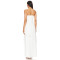 Hot Sale Elegant Strapless Mid Weight Chiffon Ruffled High Slit White Maxi Dress for Women