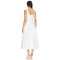 Elegant White Square Neck Sleeveless High Waist Puff Hem Midi Dress for Women