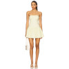 Non Slip Silicone Neckline Crafted Hidden Back Zipper Closure Ruched Cups Mini Skirt