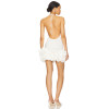 Fashionable Sweet Midweight Plisse Fabric Ruffled Hem Halter Style Backless Knitted Dress