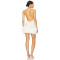 Fashionable Sweet Midweight Plisse Fabric Ruffled Hem Halter Style Backless Knitted Dress