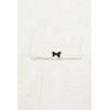2025 Hot Sale White Tweed Fabric Square Neckline Delicate Bow tie Embellishments Sling Dress