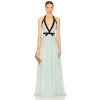 2025 New Design High quality Woman's Halter Deep V neckline Backless Sleeveless Woman's Long Dress